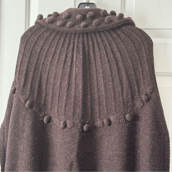 Anthropologie Sleeping On Snow Brown Wool Sweater Vest Bubble Knit Sz M - Picture 10 of 12